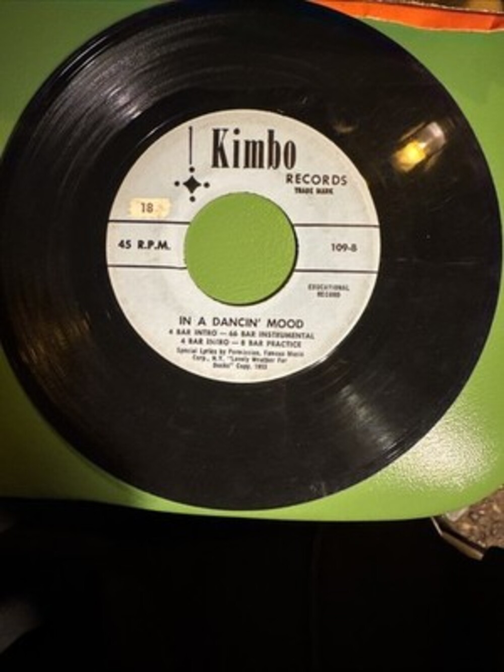 Lot (2) In A Dancin’ Mood &Cuddly Ducks Children’s Records 45rpm , KIMBO 7” Rare